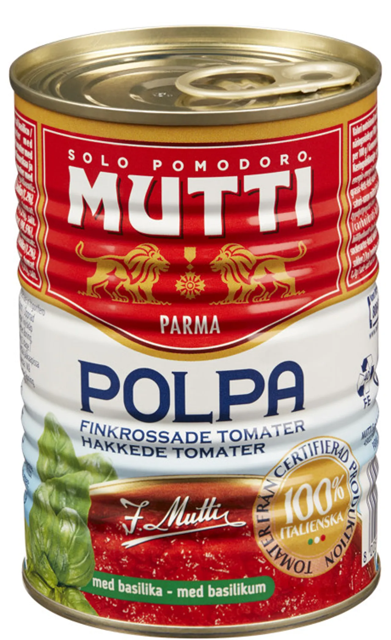 TOMAT KNUST M/BASILIKUM 400G MUTTI