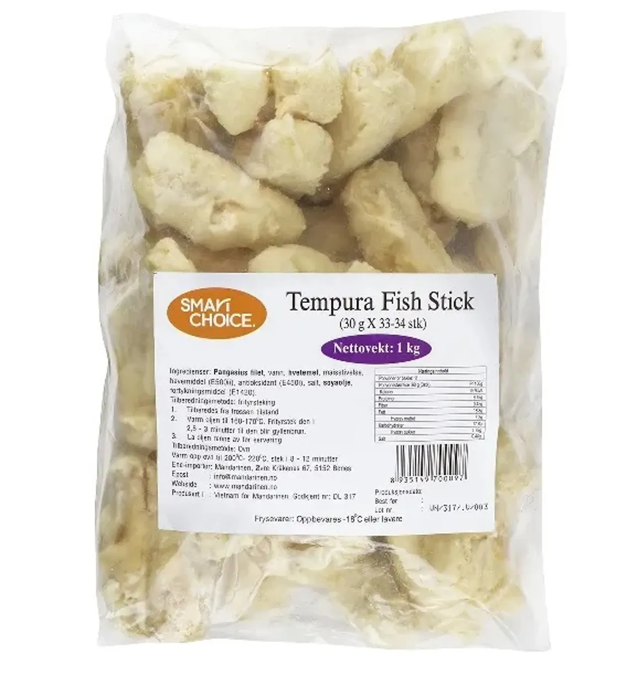 TEMPURA FISH STICK 8KG SEAGIFT