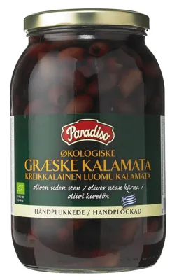 PARADISOOLIVEN KALAMATE ØKOLOGISKE U.STEIN 2X1,85KG PARADISOOLIVEN KALAMATE ØKOLOGISKE U.STEIN 2X1,85KG