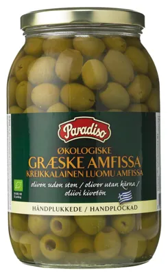 OLIVEN GRØNNE ØKOLOGISKE U.STEIN 2X1,85KG PARADI OLIVEN GRØNNE ØKOLOGISKE U.STEIN 2X1,85KG PARADI