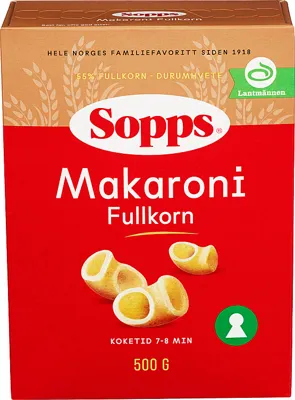Sopps Makaroni Fullkorn 500g