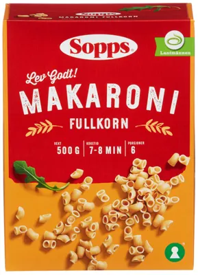 SOPPS MAKARONI FULLKORN 500G SOPPS MAKARONI FULLKORN 500G