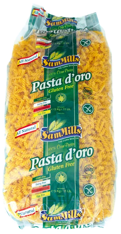 PASTA D'ORO MAISPASTA FUSSILI GLUTENFRI 2X5KG PASTA D'ORO MAISPASTA FUSSILI GLUTENFRI 2X5KG