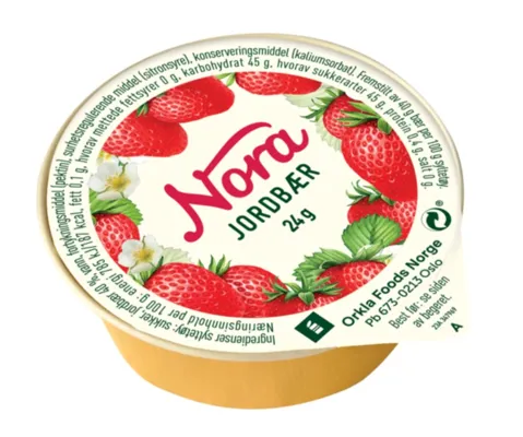 JORDBÆRSYLT PORSJ 24G NORA JORDBÆRSYLT PORSJ 24G NORA