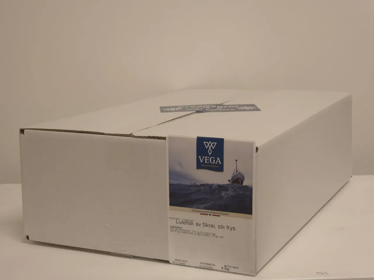 LUTEFISK U/BEIN I SERVERINGSSTYKKER 5 KG