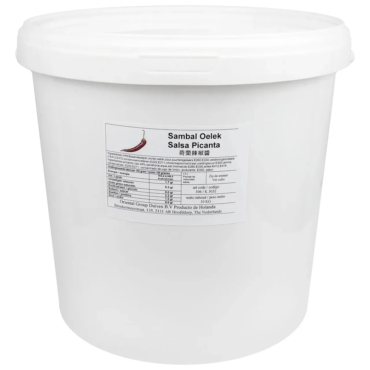 Sambal Olek - chili sauce, 10 kg
