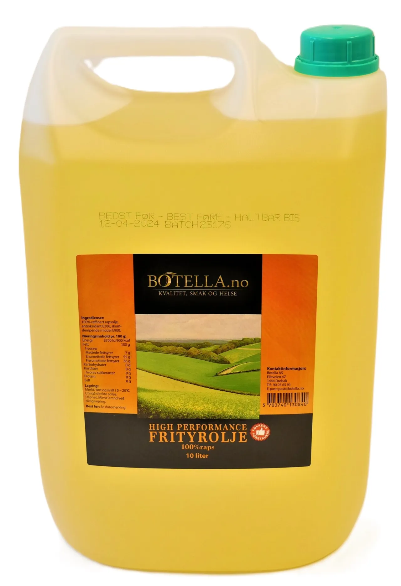 HIGH PERFORMANCE FRITYROLJE RAPSOLJE 10L BOTELLA
