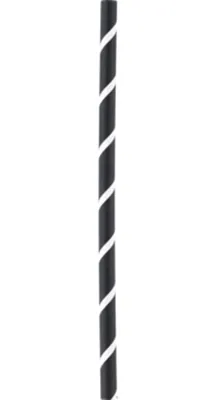 Papirsugerør 150stk 8x200mm Sort/Hvit