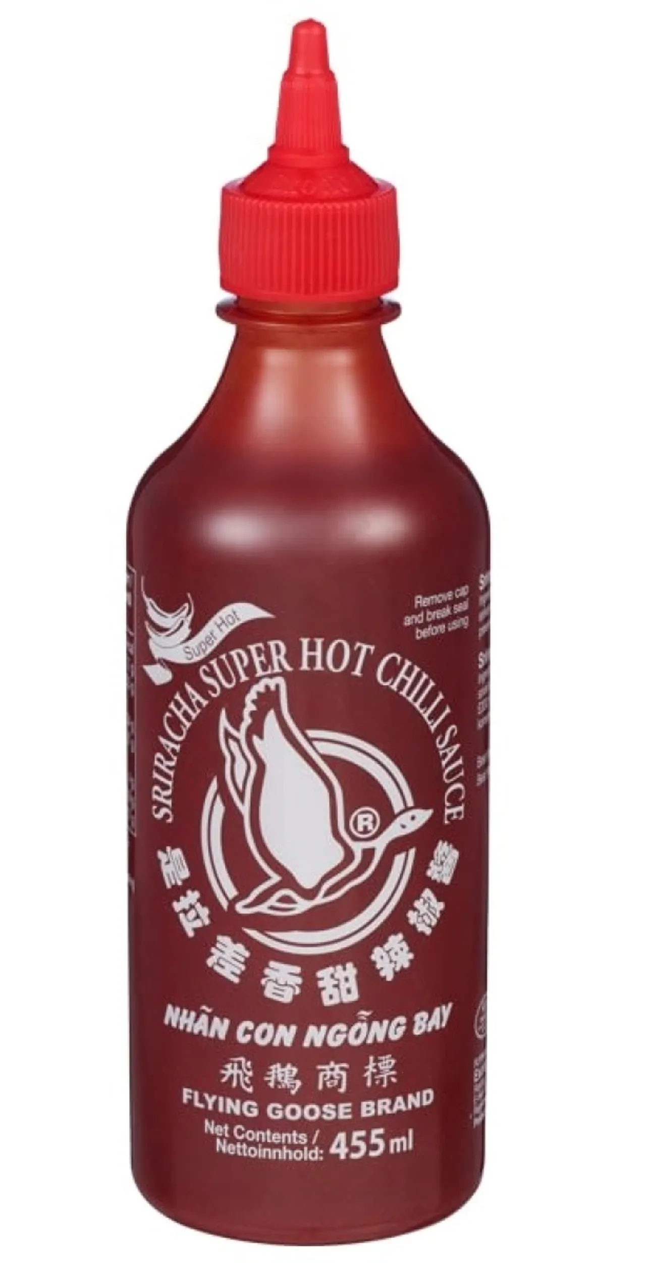 SRIRACHA SUPER HOT CHILLI SAUCE 455ML