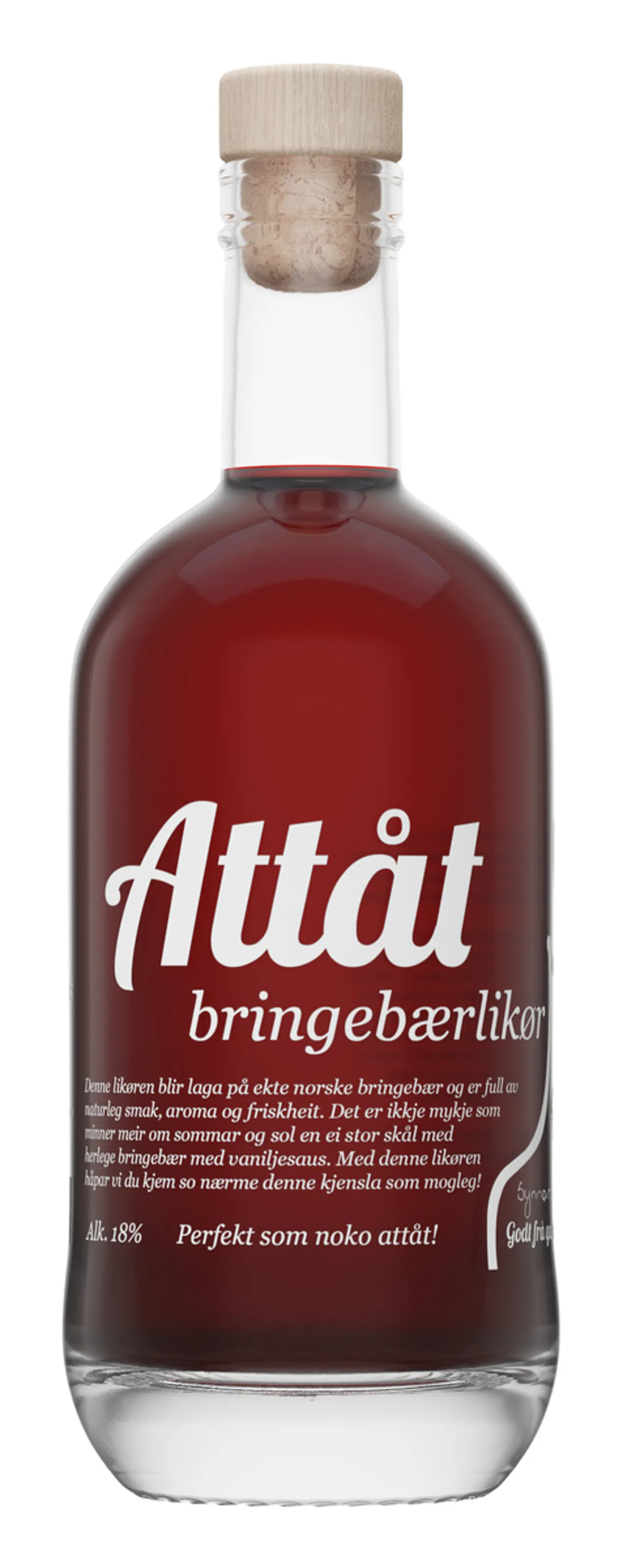 ATTÅT BRINGEBÆR LIKØR 18% 50CL
