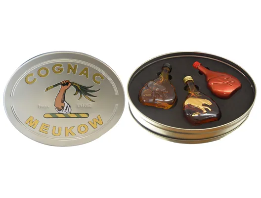 Meukow Tin Box Miniature 40% 3x15cl