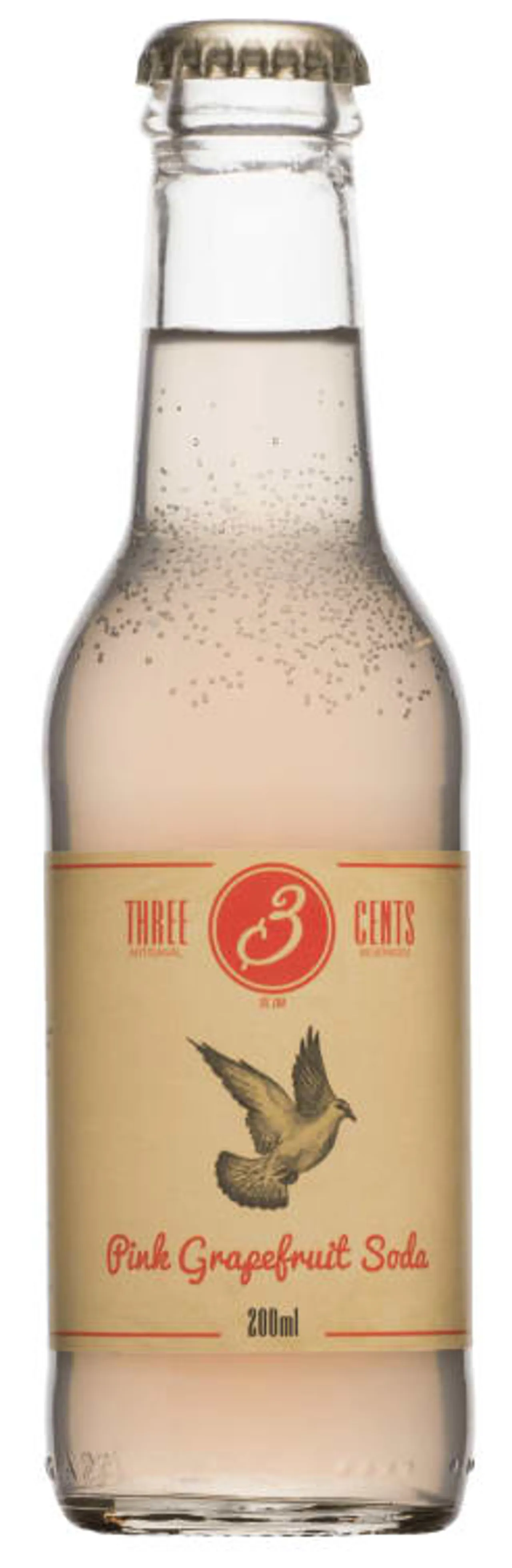 THREE CENTS PINK GRAPEFRUIT SODA 24X20CL