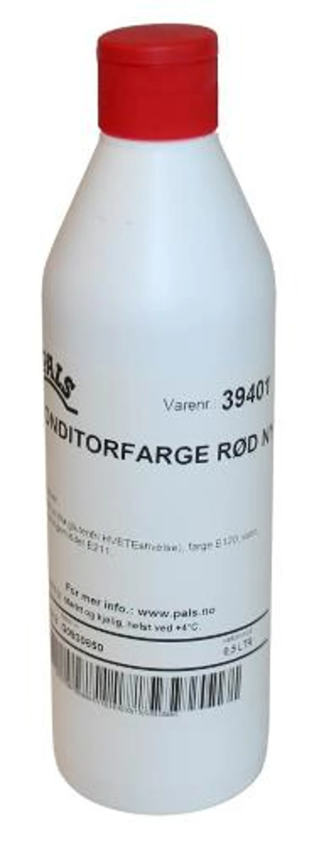 KONDITORFARGE RØD FLASKE 500ML