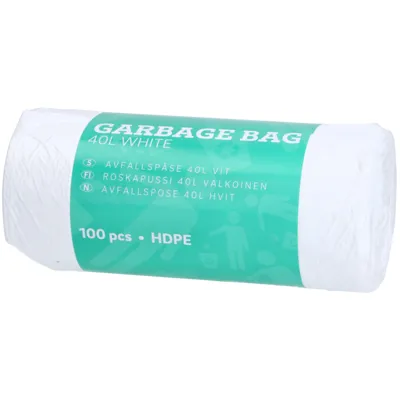 Avfallspose Hvit 40l Hdpe 100/Rl