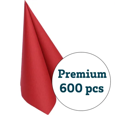 Serviett Premium Vinrød 40x40cm 12x50 Pk