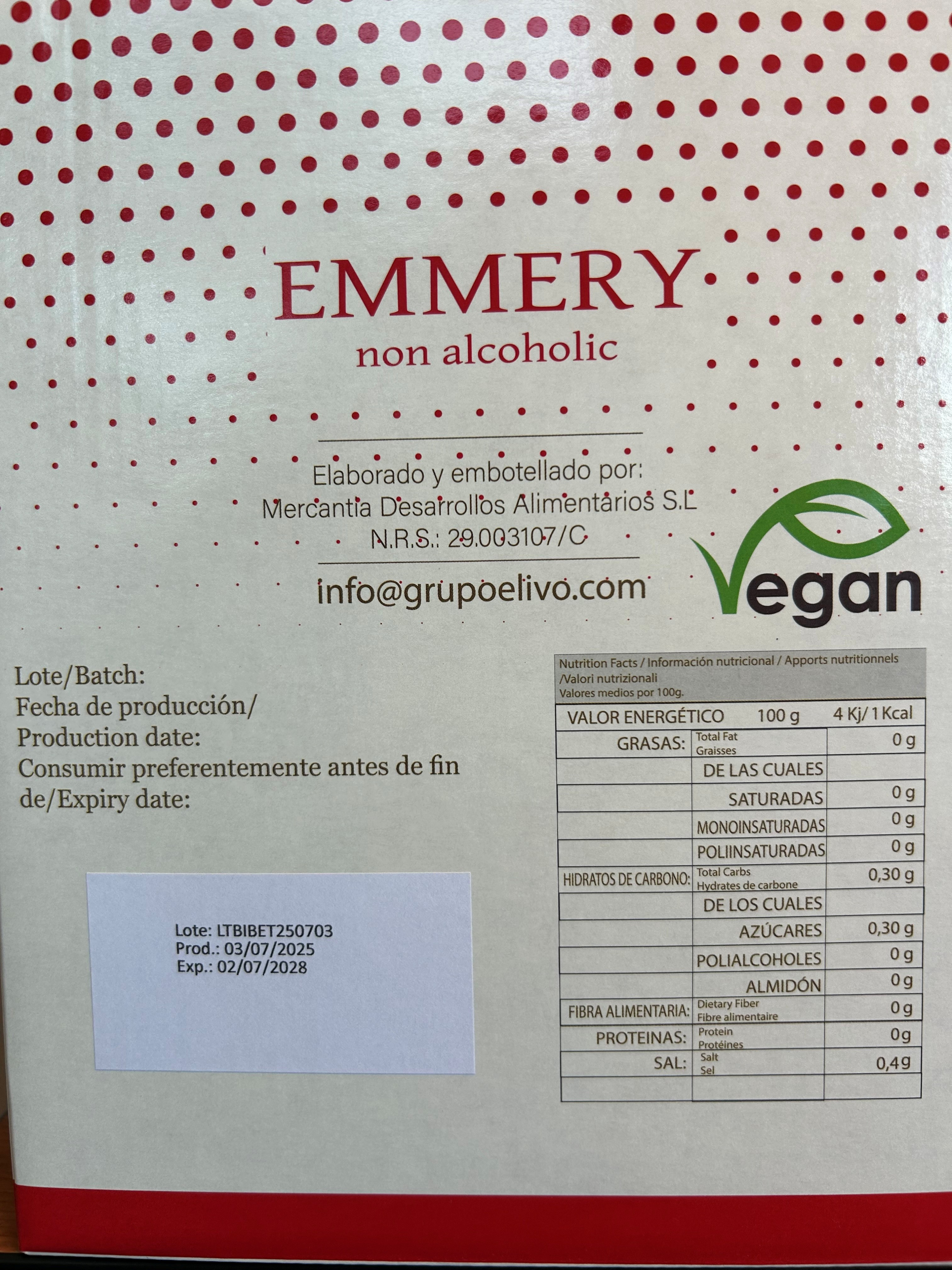 RØDVIN EMMERY 0% ALK. 5L BIB