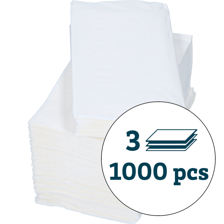 SERVIETT 3-LAG 1/8-BRETT 40X40 1000STK