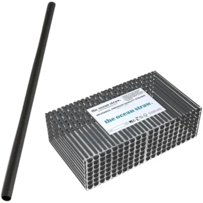Sugrør Sort Flergangs 6x200mm (500pk)