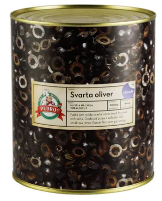 OLIVEN SORT SKIVET PEDROS 3 KG OLIVEN SORT SKIVET PEDROS 3 KG