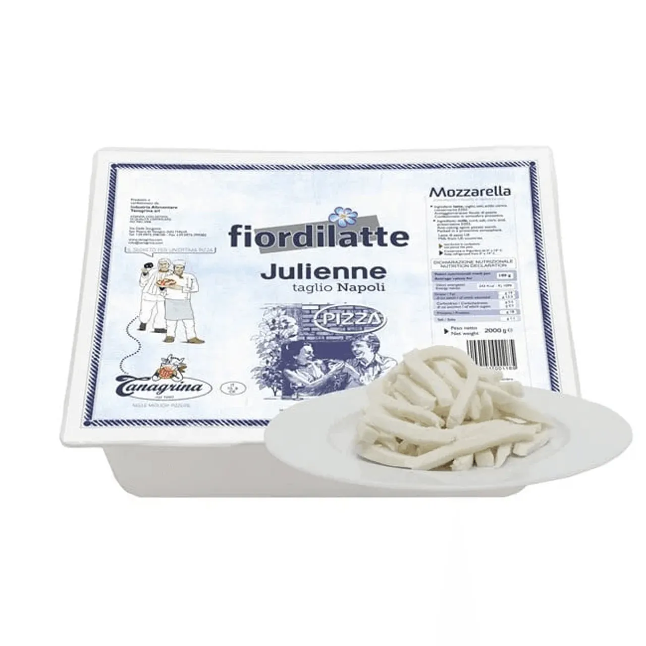 MOZZARELLA JULIENNE 2,5KG PAKKE, TANAGRINA