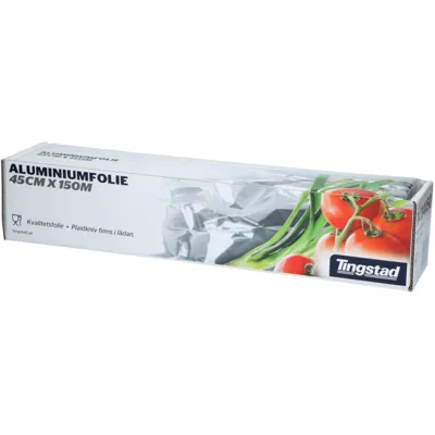Aluminiumsfolie 45cmx150m Boks Aluminiumsfolie 45cmx150m Boks