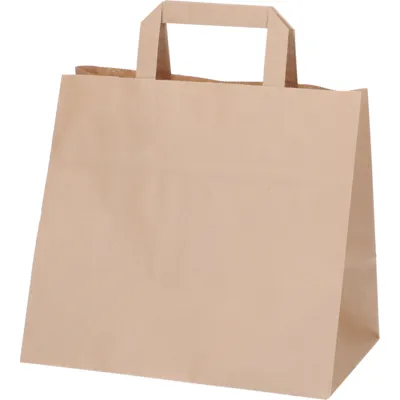 Papirpose Brun M/Hank 26x17x24cm 11l