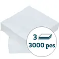 SERVIETT 3-LAG HVIT 24X24CM 250 PK