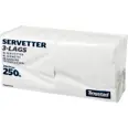 SERVIETT 3-LAG HVIT 24X24CM 250 PK