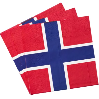 Serviett Norsk Flagg 3-Lag 20 Pk