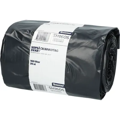 Søppelsekk M/Håndtak 160l Sort 20 Pk Søppelsekk M/Håndtak 160l Sort 20 Pk