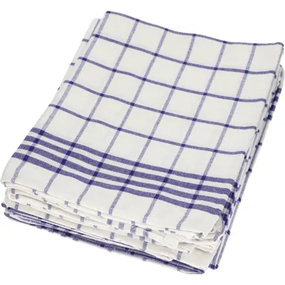 Kjøkkenhåndkle 50x80cm Bl/Hvi Ruter 10pk