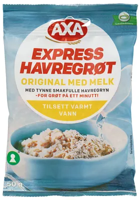 AXA HAVREGRØT M/MELK 50G AXA HAVREGRØT M/MELK 50G