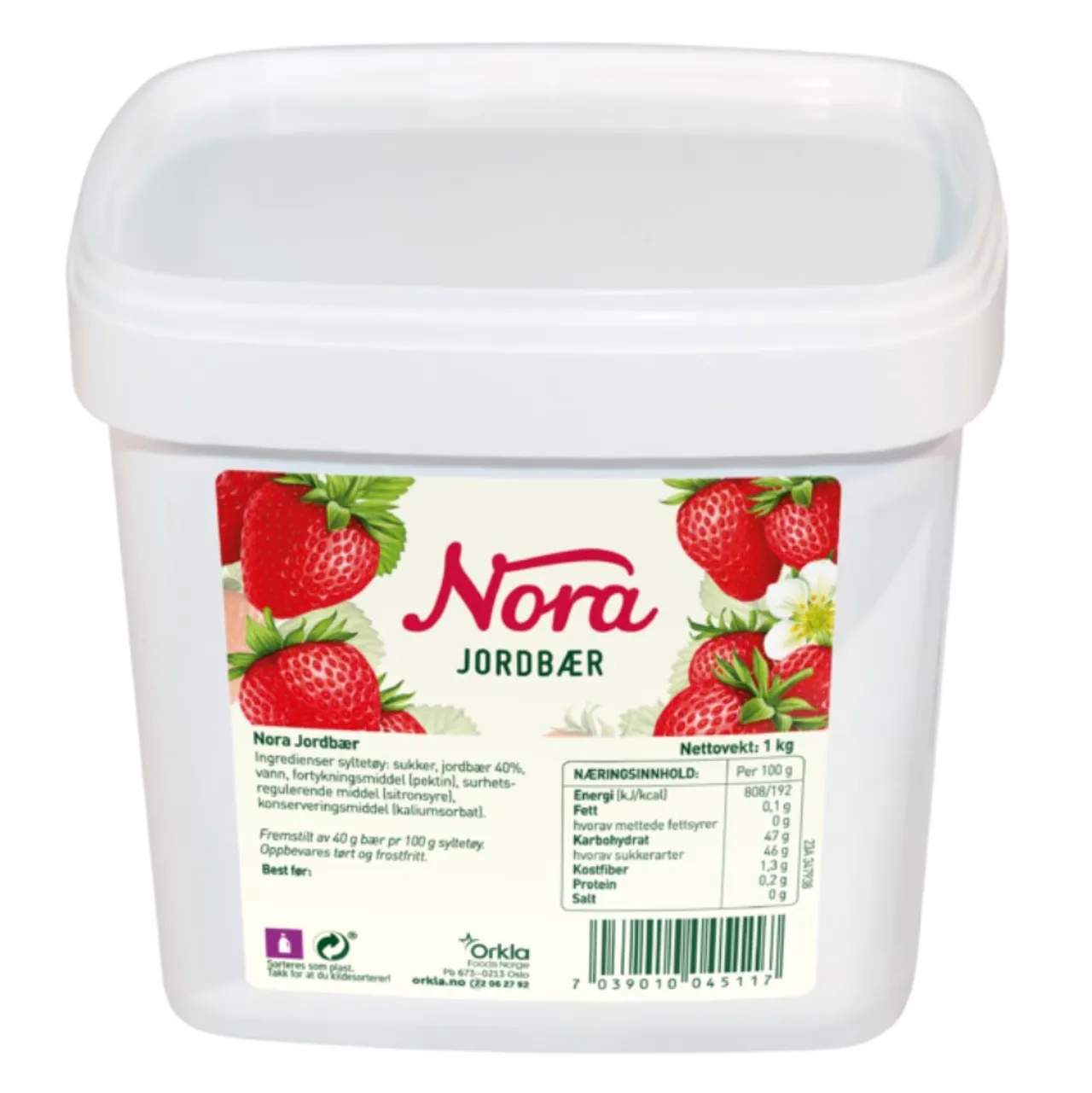 JORDBÆRSYLTETØY 1 KG NORA