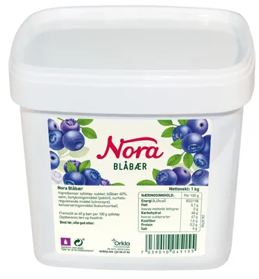 Blåbærsyltetøy 1 Kg Nora