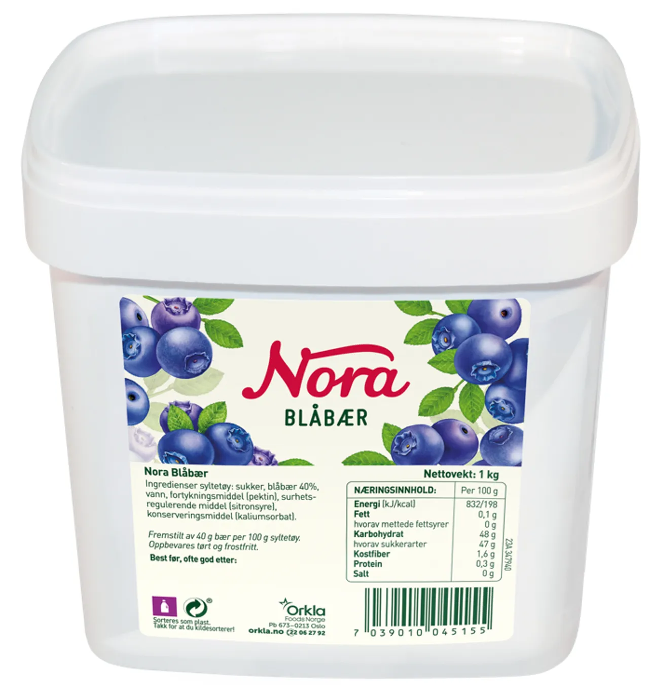 BLÅBÆRSYLTETØY 1 KG NORA