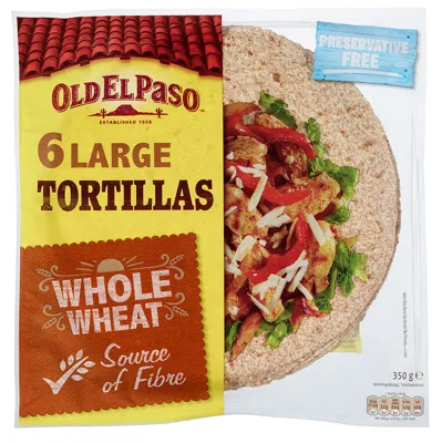 TORTILLA WHOLEW 6 ST 10'' 350G OEP TORTILLA WHOLEW 6 ST 10'' 350G OEP