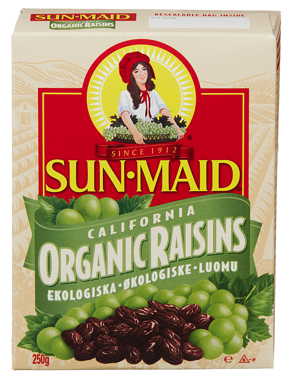 SUN MAID ØKOLOGISKE ROSINER 250G