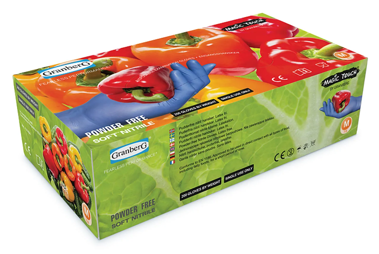 ENGANGSHANSKER (S) MAGIC TOUCH SOFT NITRILE,PUDDERFRI INDIGO