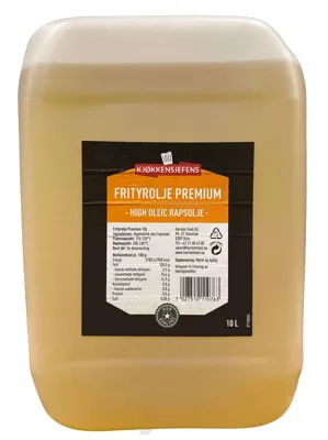 FRITYROLJE PREMIUM HIGH OLEIC 10L KJØKKENSJEFENS FRITYROLJE PREMIUM HIGH OLEIC 10L KJØKKENSJEFENS