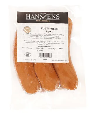 KJØTTPØLSER RØKT 5PK HANSSENS KJØTTPØLSER RØKT 5PK HANSSENS