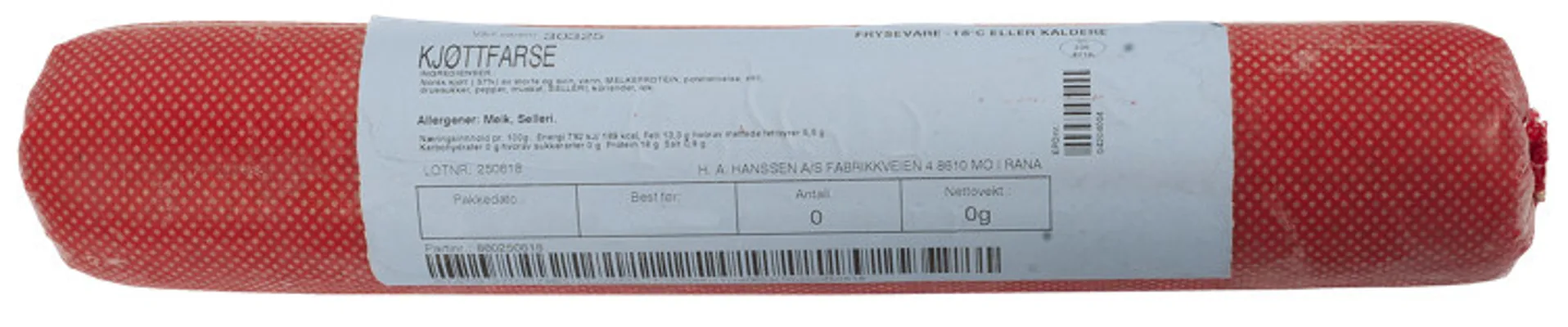 KJØTTFARSE 1KG SNABB FR HANSSENS KJØTTFARSE 1KG SNABB FR HANSSENS