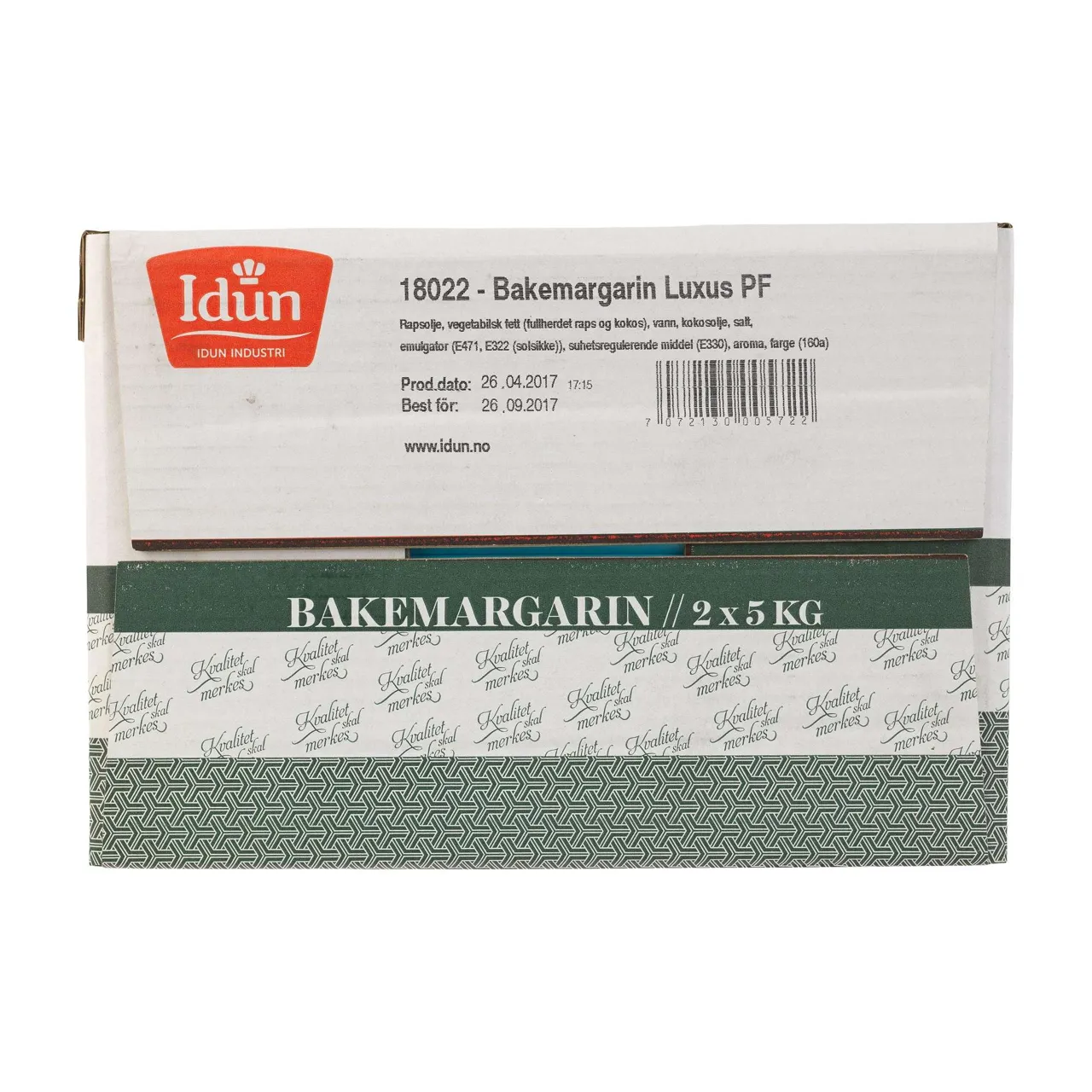 IDUN BAKEMARGARIN LUXUS PF KARTONG 2 X 5 KG