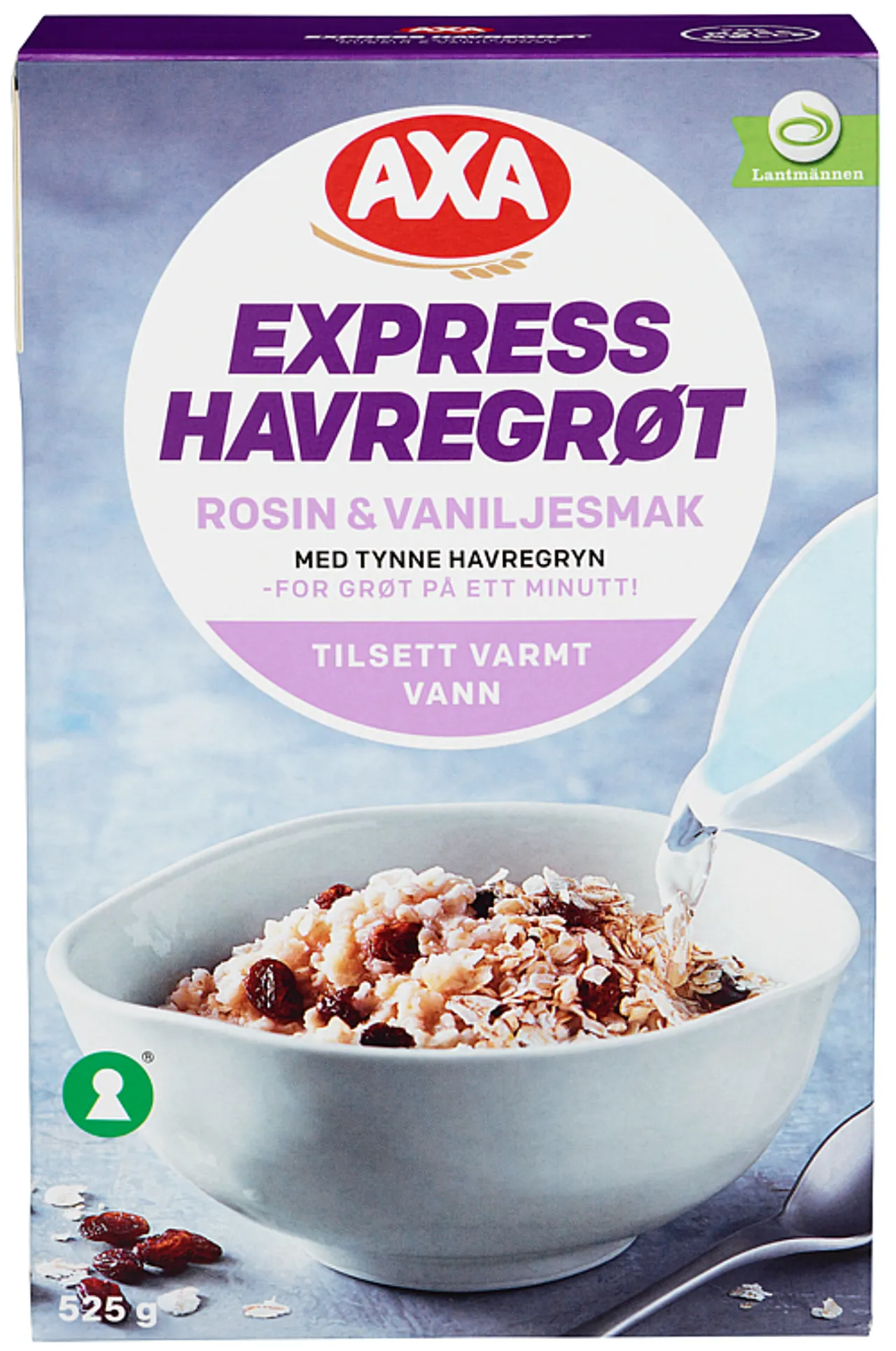 HAVREGRØT ROSIN VANILJE 525G AXA