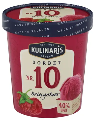 Bringebær Sorbet Nr 10 0,5l