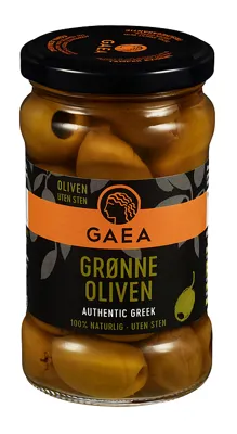 Gaea Grønne Oliven Uten Sten 8x290g