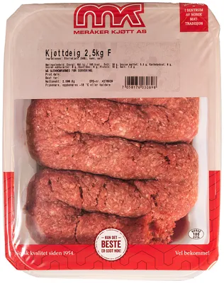 Kjøttdeig Rå 2,5 Kg, Meråker Kjøtt As