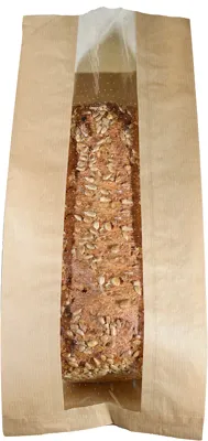 Brødpose M/Vindu Natur 370x170x60mm