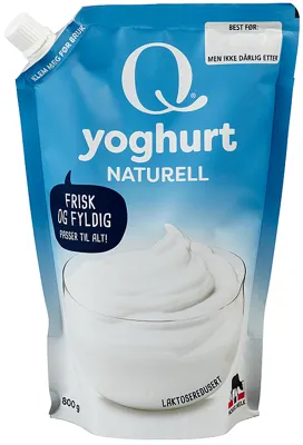 Q Yoghurt Naturell 800g Pose