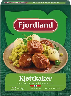 Kjøttkaker Av Storfe Med Ertestuing Og Poteter 605g Fjordlan