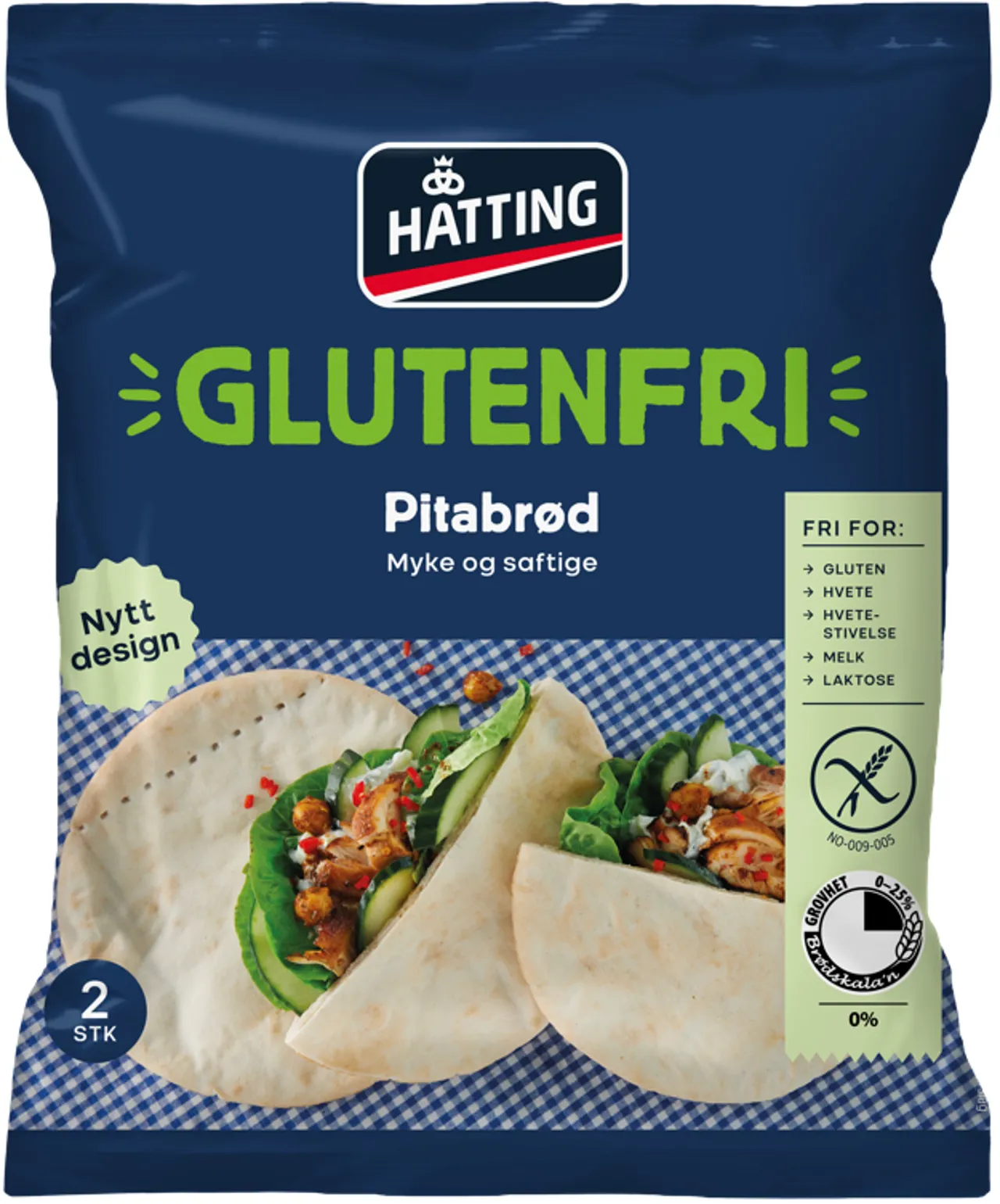 GLUTENFRI PITABRØD 2STK X 115G HATTING